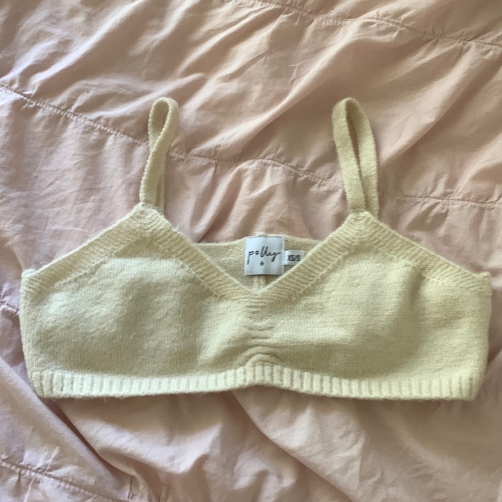 PRINCESS POLLY will cream ruched bra crop sweater top